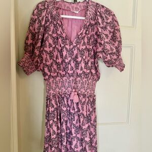 Rollar Rabbit Pink and Black Floral Fiorella Dress Sz S